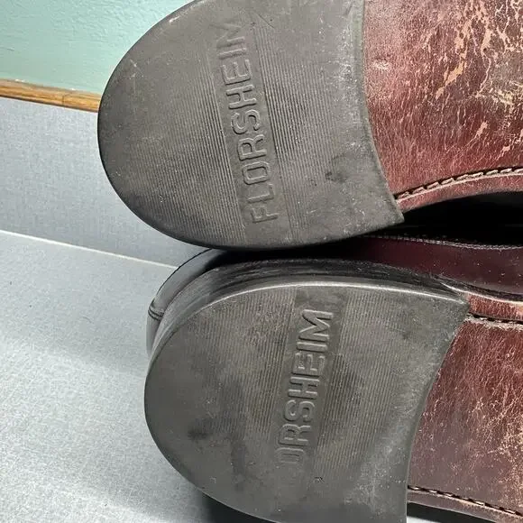 Men's Florsheim Imperial Kenmoor Longwing Oxfords Dress Shoes SZ 7.5 D Burgundy - Picture 13 of 16